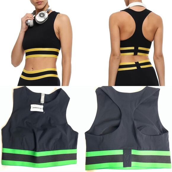 NWT No Ka Oi Maoli Lani bra green black sz XS - Picture 1 of 4